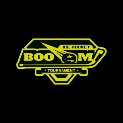 Boom Ice Hockey Tournament logo template Thumbnail