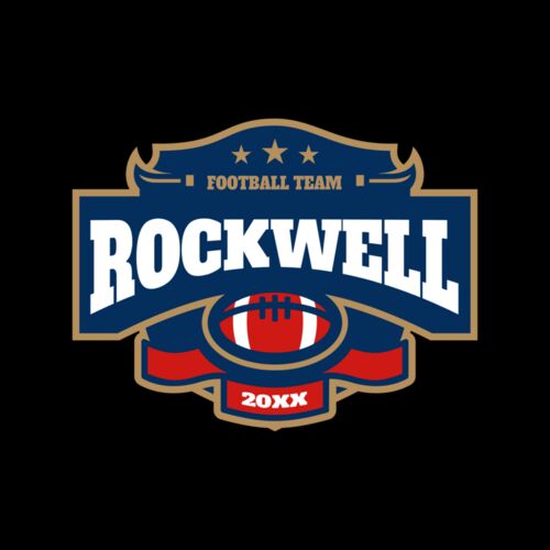 Rockwell Football team logo template Thumbnail