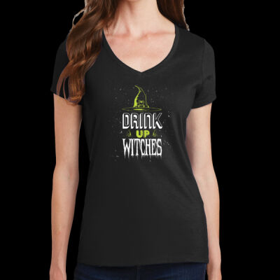 Drink Up Witches Ladies V-neck Halloween Tee Thumbnail